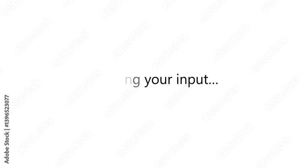 Poster intelligent ai assistant phrases with elegant animated text on white background
