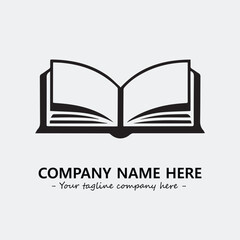 Book illustration black and white for logo company vector image
