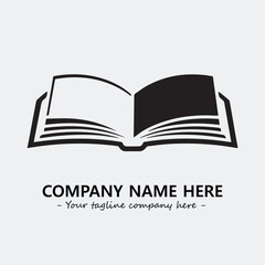 Book illustration black and white for logo company vector image
