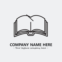 Book illustration black and white for logo company vector image
