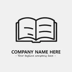 Book illustration black and white for logo company vector image
