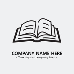 Book illustration black and white for logo company vector image
