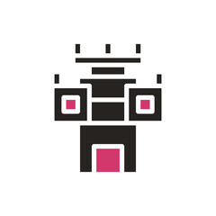 Stylized Minimalist Icon of Castle Architecture