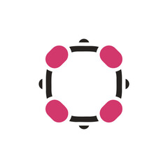 Abstract Circle Element Design with Pink Accents