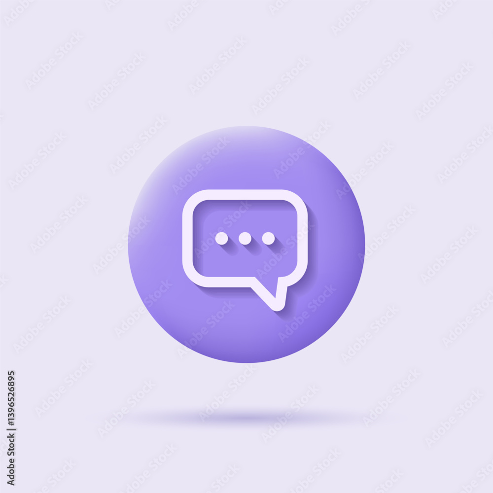 Poster icon videocall. 3d vector button of online video chat, internet talk, call technology. app or learni
