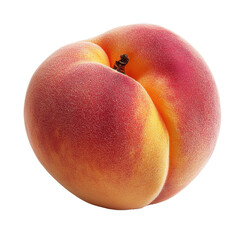 Ripe juicy peach on white background