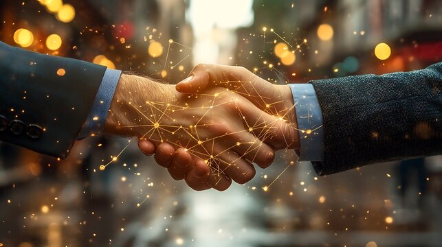 🤝🤝🤝Partnership handshake symbolizing unity in business and agreement in deal. capturing a symbolic bond between two entities