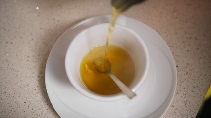 Relaxing Herbal Tea Poured Into A Cup In The Afternoon At Home