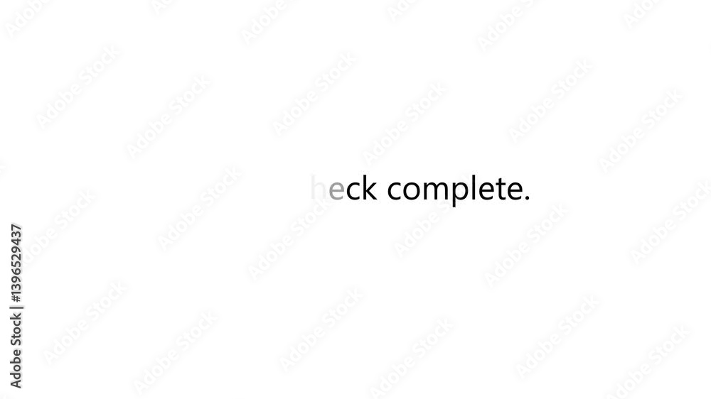 Poster system interface phrases with animated text and clean white background