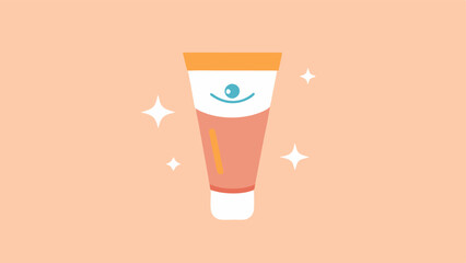 Eye Cream Tube A small refined tube of eye cream with subtle shimmer effects illustrating brightness and awakening of tired eyes and a design that symbolizes hydration.