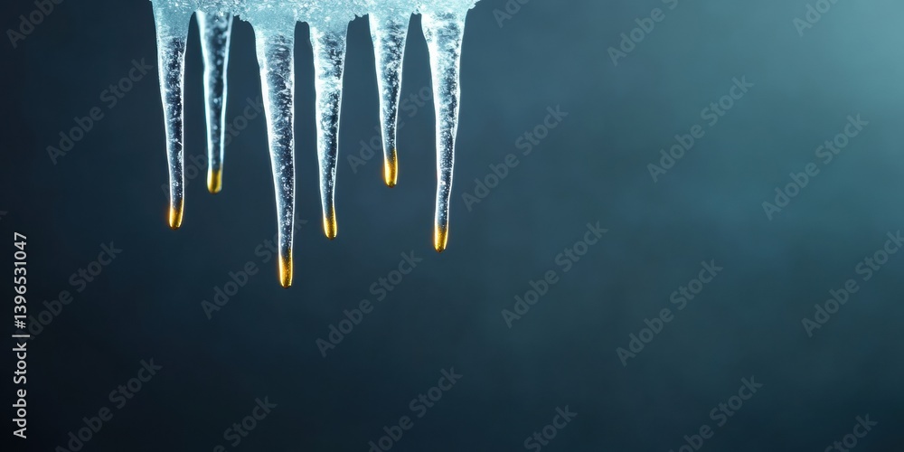Poster crystalline winter minimalism ethereal icicle formations in high-resolution 8k - avant-garde digital