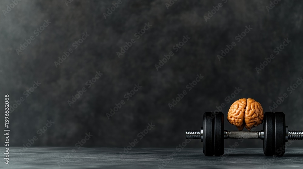 Poster Neurofitness Revolution Cognitive Performance Meets Minimalist Design - Innovative Mental Strength Training Visualized for Peak Brain Optimization