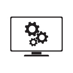 computer monitor configuration flat icon vector