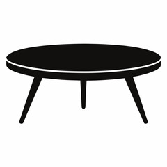 Coffee table Silhouette black on White Background