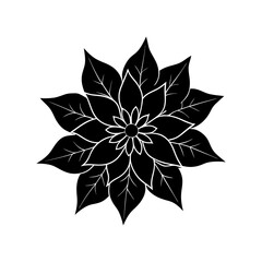 Poinsettia Silhouette vector illustration