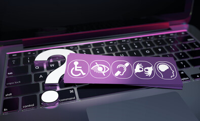 Disabled, Disability Signs, Icons are Visual Presentation. 