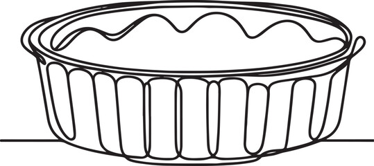Minimalist Baking Pan Line Drawing Vector Illustration