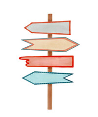 Directional Signpost Featuring Several Blank Arrows for Guidance