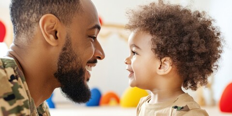 Heartwarming Purple Up Day Moments Military Dads Playful Reconnection with Toddler - Authentic Family Bonding and Emotional Resilience in Modern Parenting