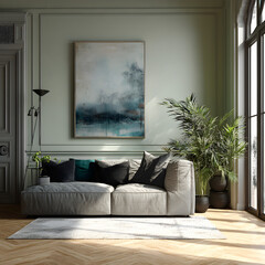 modern living room with fireplace