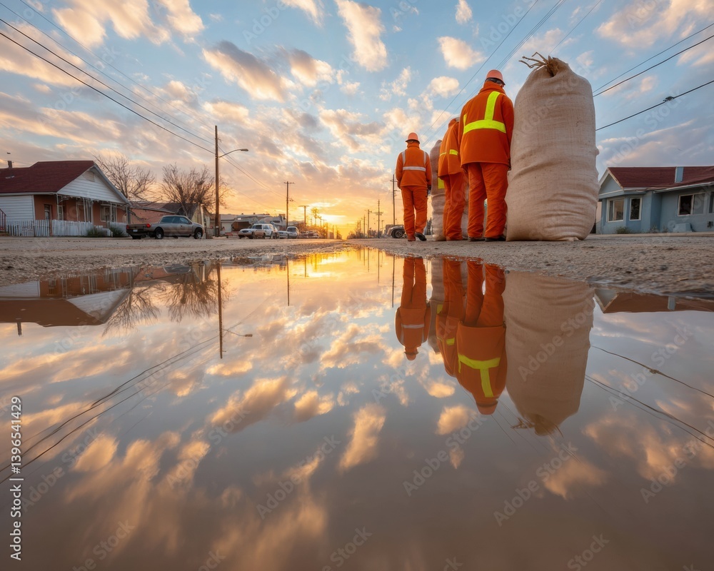 Aufkleber climate resilience in action community emergency response team mitigates flood risk with innovative 