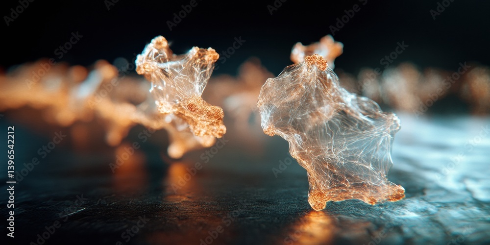 Aufkleber ethereal microplastic visualization dynamic water pollution dynamics revealing environmental impact 