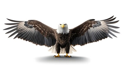 Fototapeta premium Majestic Eagle with Full Wings Spread in Photorealistic Detail