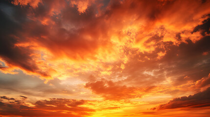 Obraz premium sky, sunset, sun, cloud, clouds, nature, sunrise, orange, dusk, red, sunlight, cloudscape, beautiful, evening, light, landscape, blue, yellow, dramatic, abstract, weather, heaven, beauty, dawn, color