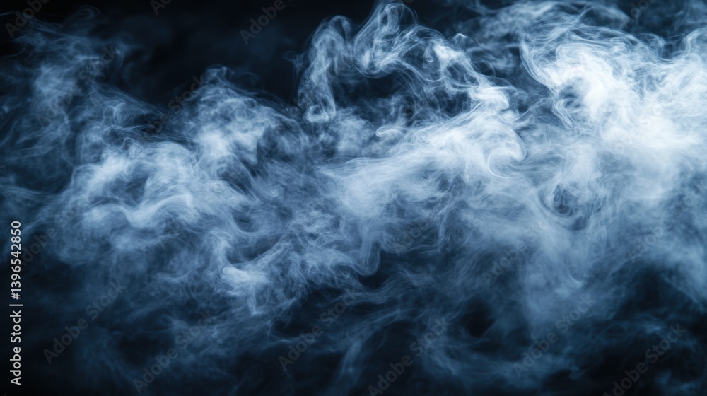 Poster an ethereal swirl of smoke against a dark backdrop, creating a captivating and mysterious atmosphere
