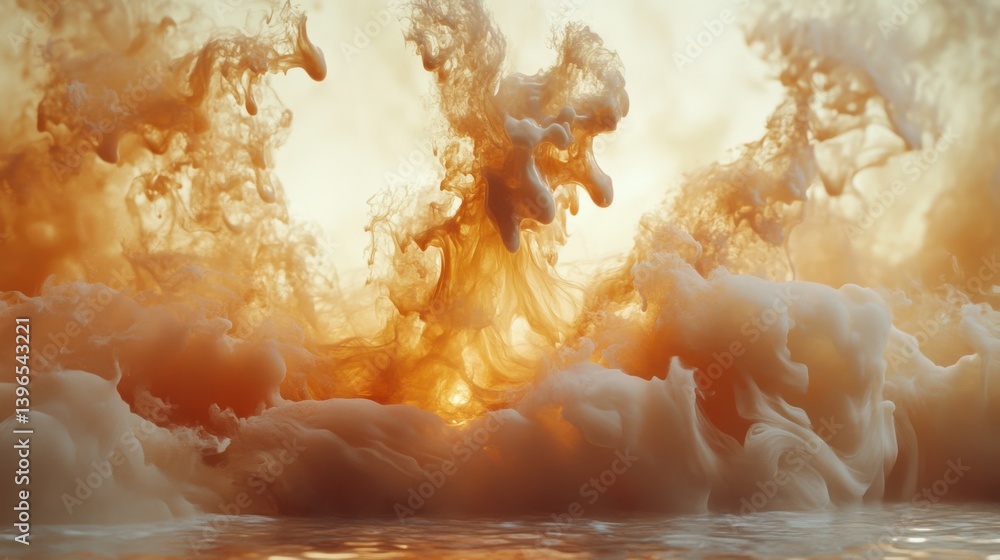 Aufkleber a mesmerizing display of swirling, creamy orange hues resembling liquid art, creating an ethereal at