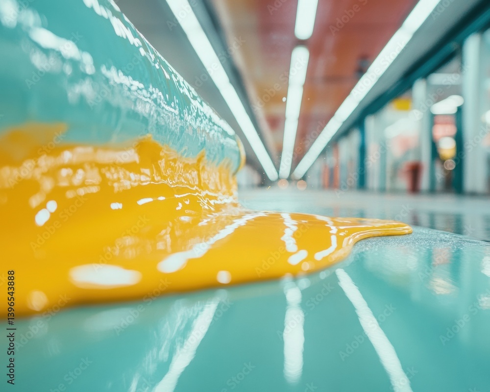 Poster Fluid Dynamics Next-Gen Painting Technology Reveals Transformative Motion Blur in Professional Renovation with Immersive Color Flow Visualization