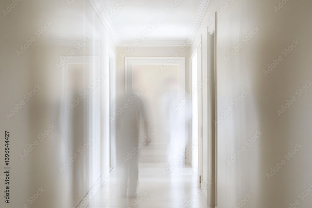 Poster Minimalist Motion Blur Ethereal Workspace Design Exploring Dynamic Productivity and Contemporary Urban Professional Environments in High-Resolution Aesthetic