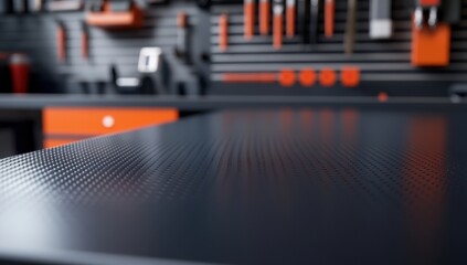 Modern garage workspace with textured table