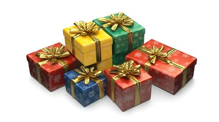 Obraz premium Colorful Gift Boxes Stacked Elegantly for Special Occasions