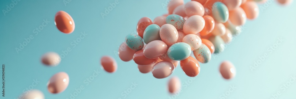 Poster ethereal easter pastel dreamscape soft-focus bokeh light festival creating immersive springtime digi