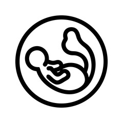 Obraz premium Fetus Inside Circular Womb Icon Design