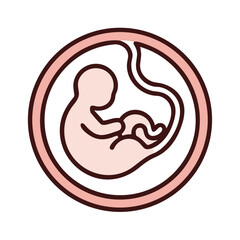 Fetus Inside Circular Womb Icon Design