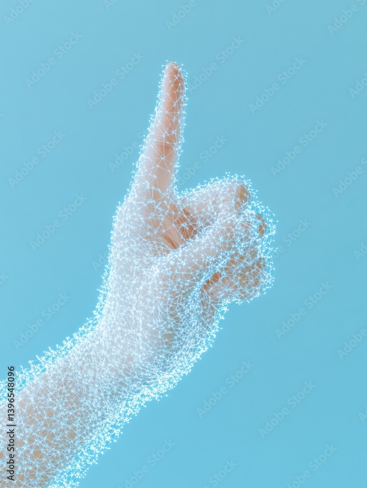 Aufkleber Digital Transformation Frontier Ethereal AI Hand Gesture Revealing Innovative Tech Connectivity - Futuristic Interaction Design for Next-Gen User Experience