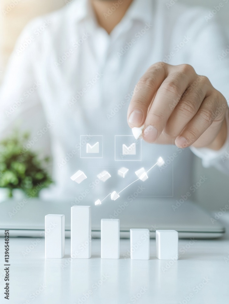 Poster Digital Quality Assurance Revolution Minimalist Professional Touches Holographic Workflow Validation with Sleek User Interface and Performance Analytics