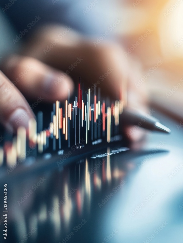 Leinwandbilder AI-Driven Financial Analytics Macro Trend Visualization with Blurred Trading Interface - Next-Gen Investment Intelligence for Digital Economy Strategists