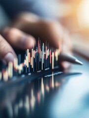 AI-Driven Financial Analytics Macro Trend Visualization with Blurred Trading Interface - Next-Gen Investment Intelligence for Digital Economy Strategists