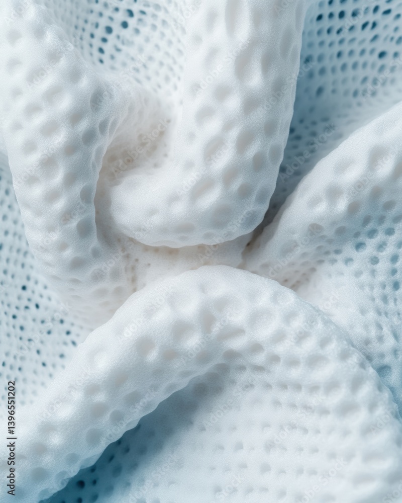 Poster Ethereal Textile Innovation Hyper-Textured White Microstructure Exploring Sustainable Advanced Material Design for Next-Gen Fashion and Tech Applications
