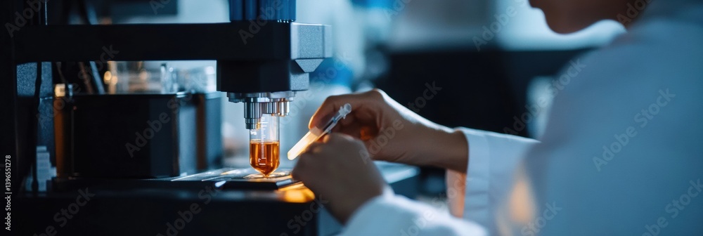 Poster precision health tech innovative biomedical laboratory research with advanced diagnostic micro-sampl