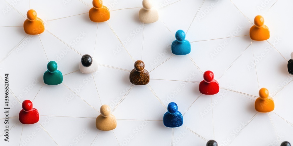 Poster networked diversity inclusive digital connectivity visualized through minimalist stakeholder mapping