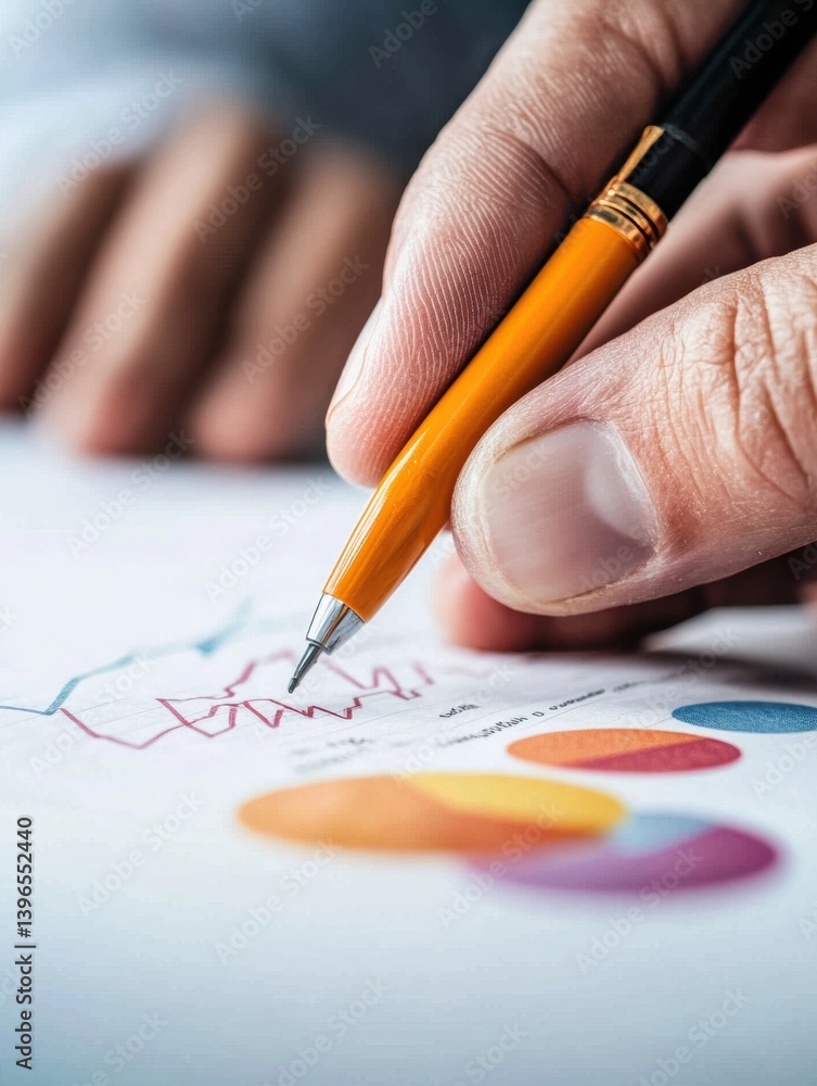 Poster Precision Data Visualization Millennial Financial Analyst Crafting Innovative Performance Charts with Minimalist Design for Strategic Business Intelligence
