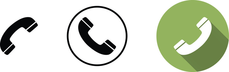 Phone icon variations for contact information. Phone Icons Illustration.