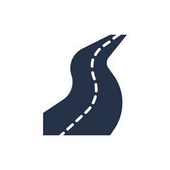 Road icon. Solid glyph series icon