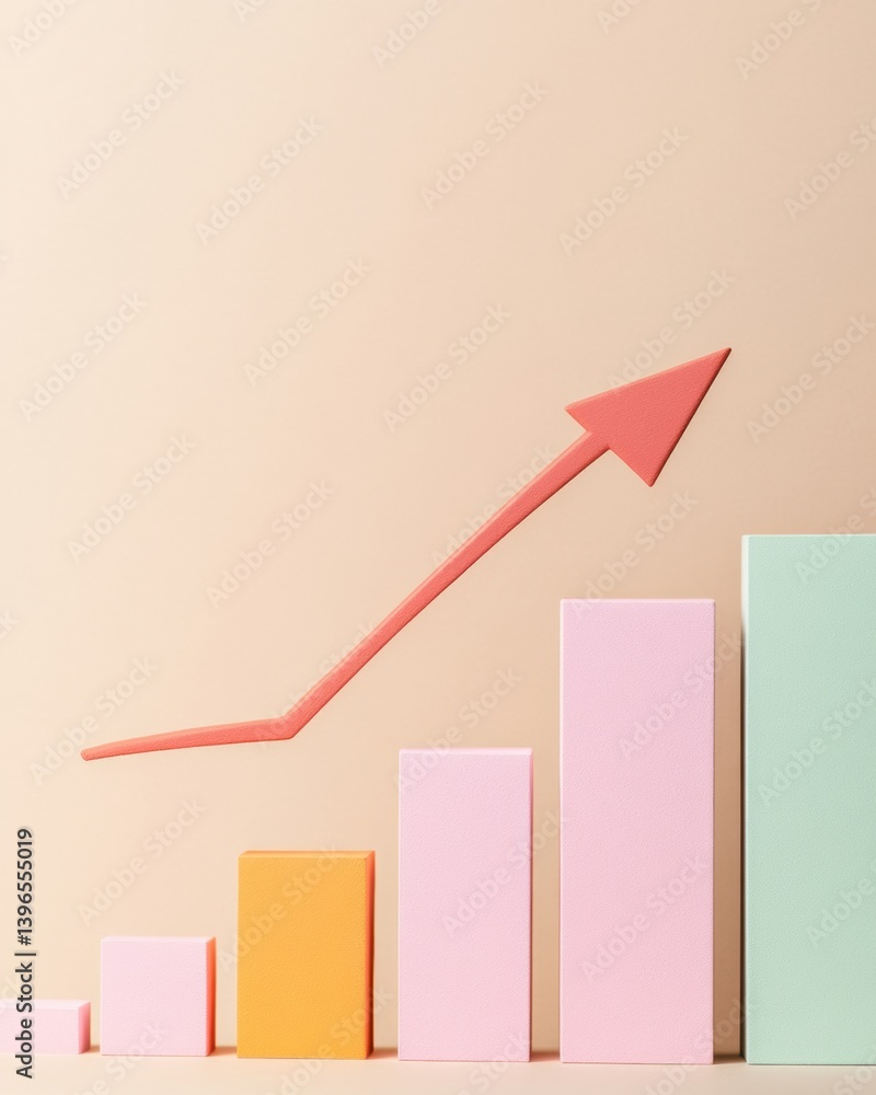 Leinwandbilder pastel gradient growth analytics minimalist investment performance visualization for digital finance