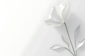 White Flower Blooms Elegantly on White