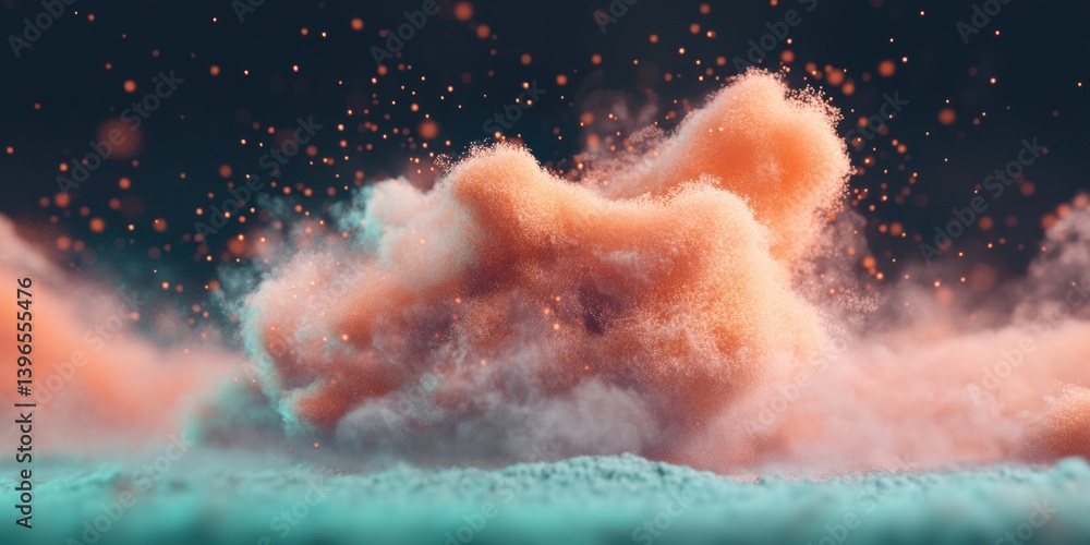 Aufkleber National Rubber Eraser Day Spectacle Dynamic Digital Innovation Explosion with Coral Cloud Burst - Creative Tech Breakthrough Celebrating Limitless Imagination and Design Freedom